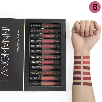 12 Piece Long-Lasting Lipstick Collection – Moisturising & Highly Pigmented