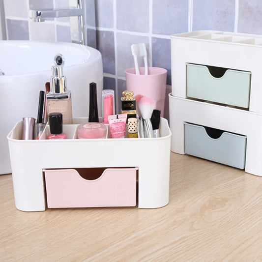 Plastic Drawer Makeup Organizer – Compact Dressing Table Storage for Cosmetics & Jewellery