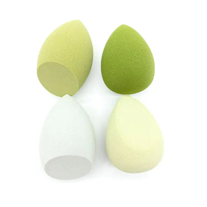4 Piece Bevel-Cut Makeup Sponge Set – Dry & Wet Use with Fun Stickers