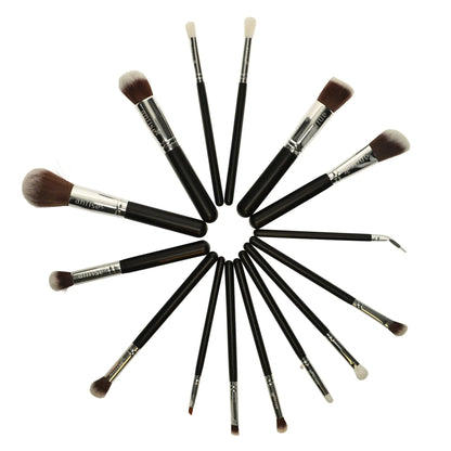 15 Piece Professional Synthetic Makeup Brush Set – Complete Face, Eye & Lip Brushes with Travel Case