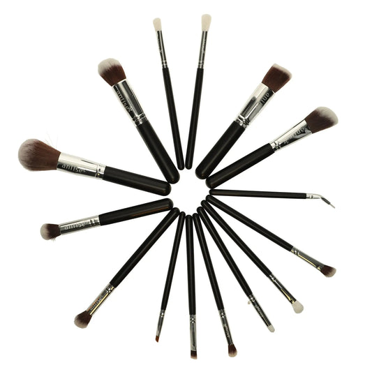 15 Piece Professional Synthetic Makeup Brush Set – Complete Face, Eye & Lip Brushes with Travel Case