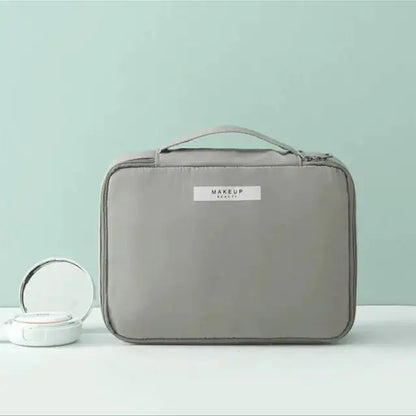 Multi-Compartment Makeup Bag – Organised Cosmetics Bag for Brushes, Palettes & Skincare