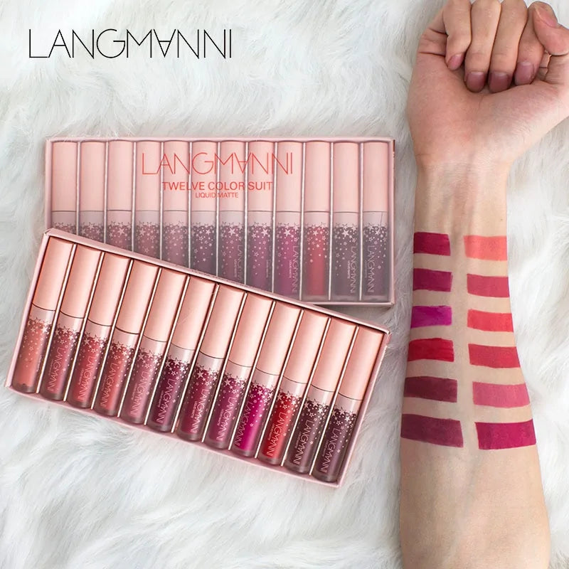 12 Piece Long-Lasting Lipstick Collection – Moisturising & Highly Pigmented