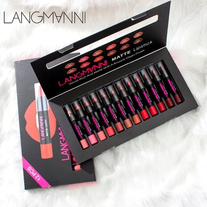 12 Piece Long-Lasting Lipstick Collection – Moisturising & Highly Pigmented