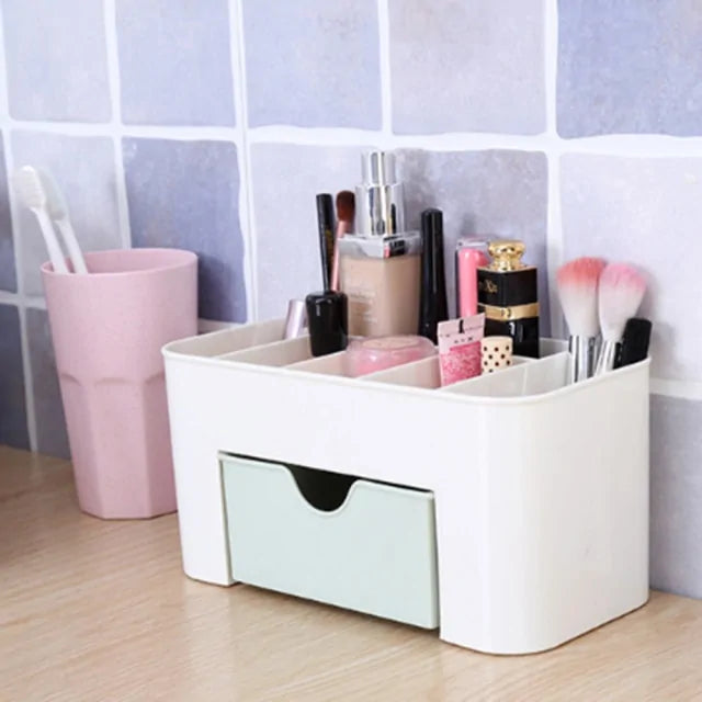 Plastic Drawer Makeup Organizer – Compact Dressing Table Storage for Cosmetics & Jewellery