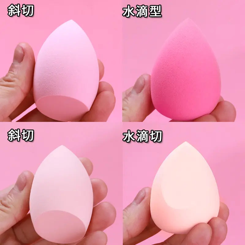 4 Piece Bevel-Cut Makeup Sponge Set – Dry & Wet Use with Fun Stickers