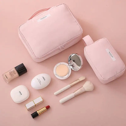 Large Capacity Nylon Makeup Bag – Durable Zip-Close Cosmetics Bag for Travel & Everyday Use