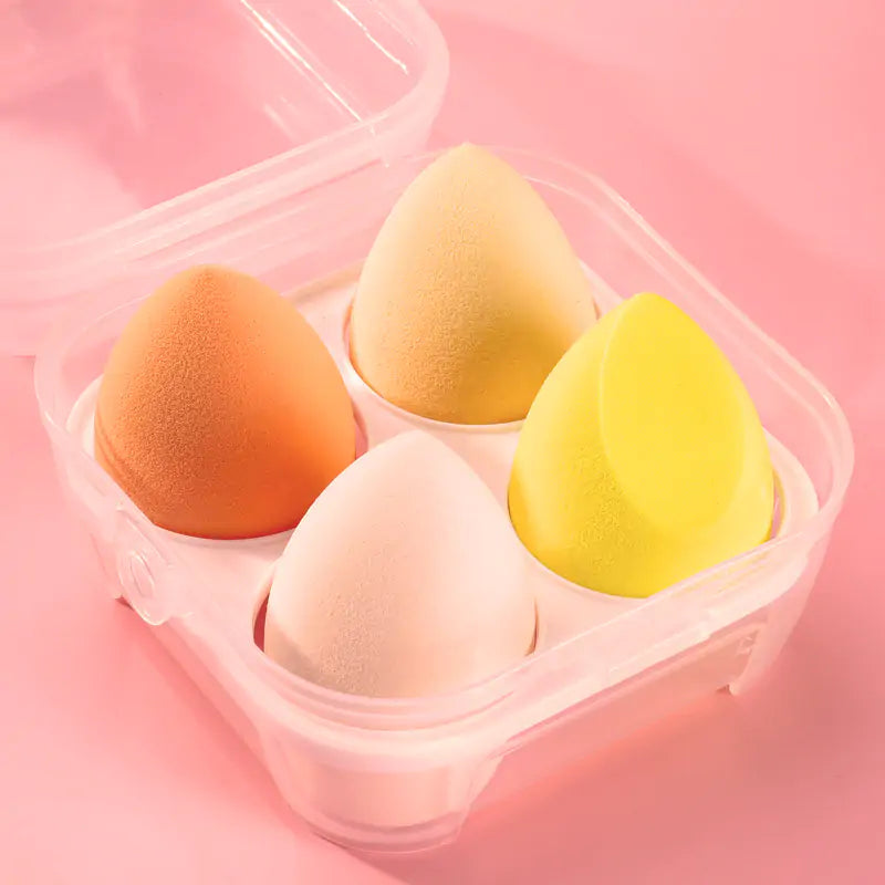 4 Piece Dual-Use Makeup Sponge Powder Puff Set – Dry & Wet Application