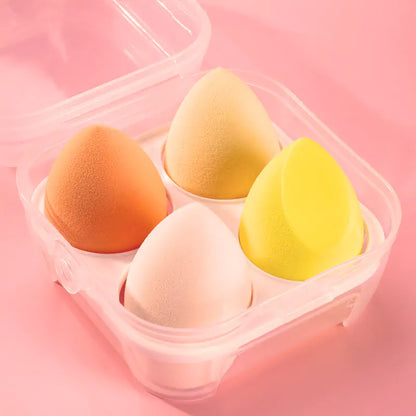 4 Piece Dual-Use Makeup Sponge Powder Puff Set – Dry & Wet Application