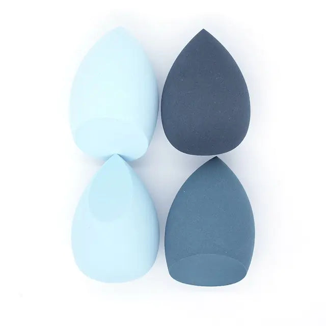 4 Piece Bevel-Cut Makeup Sponge Set – Dry & Wet Use with Fun Stickers