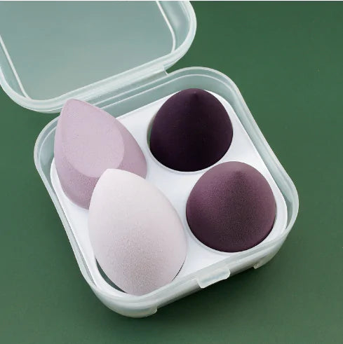 4 Piece Dual-Use Makeup Sponge Powder Puff Set – Dry & Wet Application