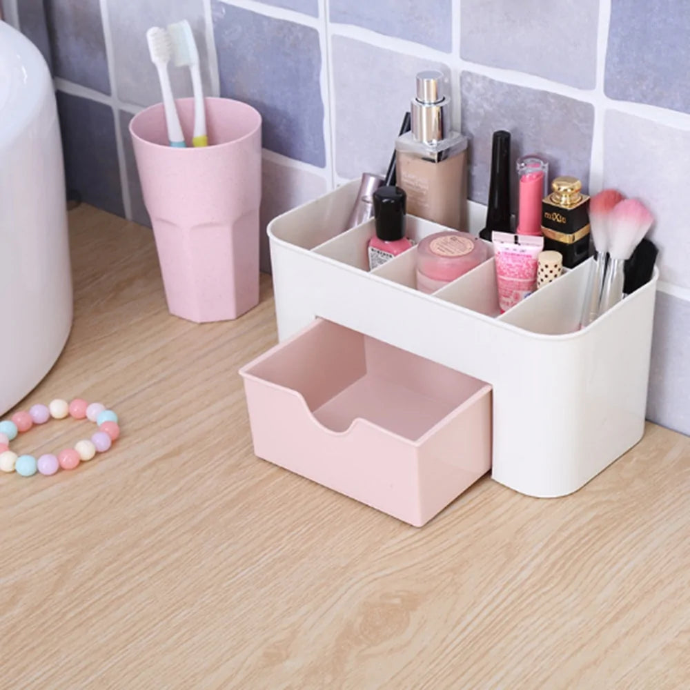 Plastic Drawer Makeup Organizer – Compact Dressing Table Storage for Cosmetics & Jewellery