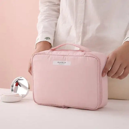 Large Capacity Nylon Makeup Bag – Durable Zip-Close Cosmetics Bag for Travel & Everyday Use