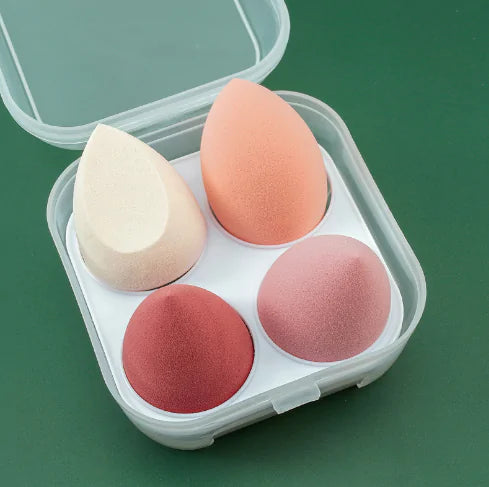 4 Piece Dual-Use Makeup Sponge Powder Puff Set – Dry & Wet Application