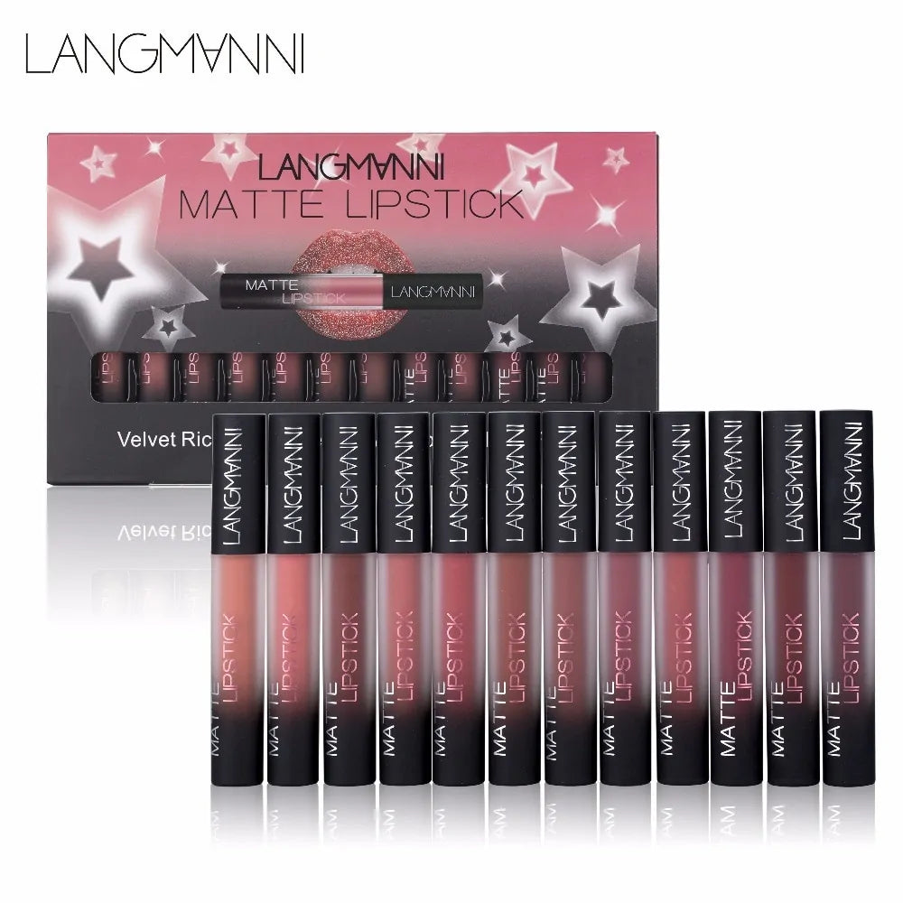 12 Piece Long-Lasting Lipstick Collection – Moisturising & Highly Pigmented