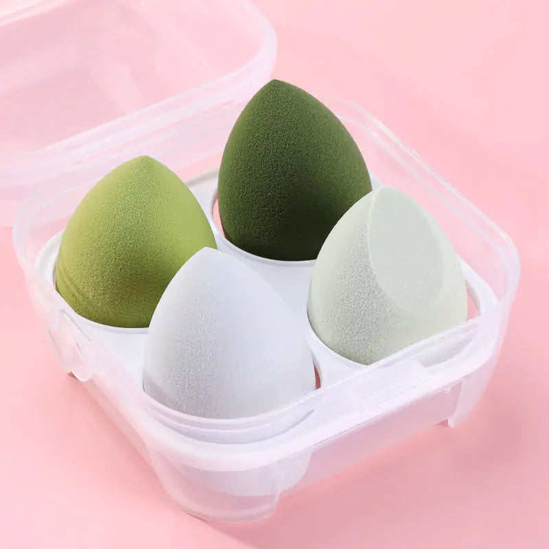 4 Piece Dual-Use Makeup Sponge Powder Puff Set – Dry & Wet Application