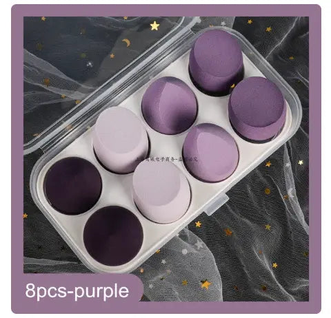 8 Piece Premium Makeup Sponge Set – Flawless Blending for Foundation, Concealer & Powder