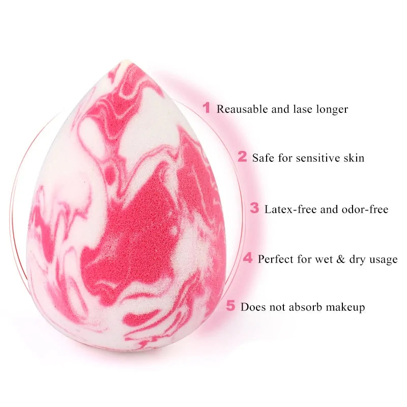 Marbling Water-Drop Makeup Sponge – Flawless Blending for Foundation, Concealer & Powder